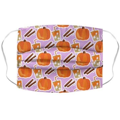 Pumpkin Spice Iced Coffee Pattern Accordion Face Mask