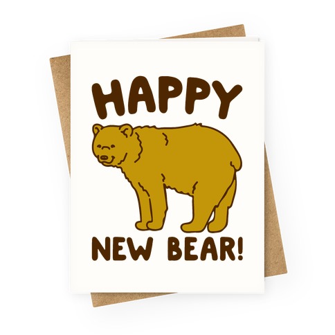 Happy New Bear Greeting Card
