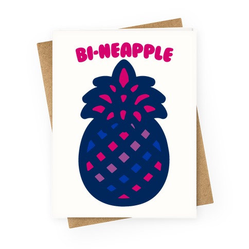 Bi-Neapple Bisexual Pride Pineapple Parody Greeting Card