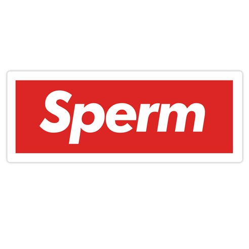 Supreme Sperm Parody Die Cut Sticker