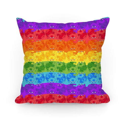 Rainbow Pride Frogs Pillow