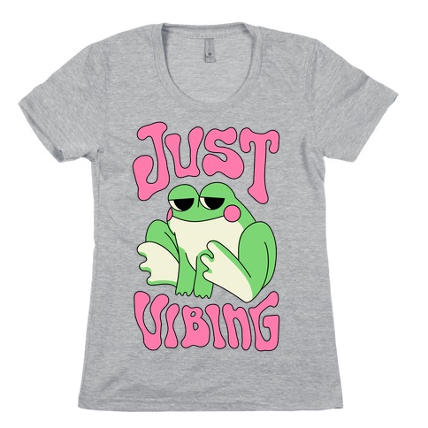 Just Vibing Groovy Frog Womens T-Shirt
