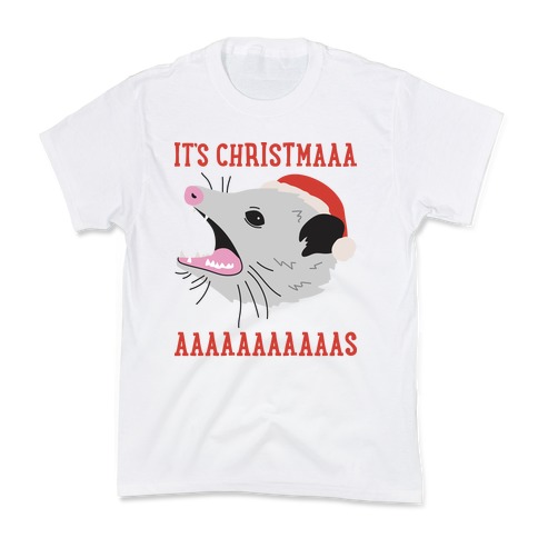 It's Christmas Screaming Opossum Kids T-Shirt