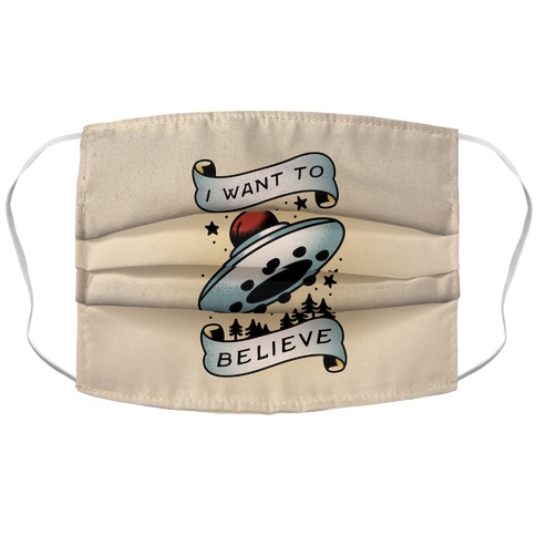 I Want to Believe (Old School Tattoo) Accordion Face Mask