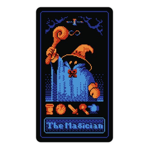 The Black Mage Magician Tarot Die Cut Sticker