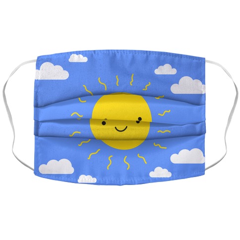 Happy Sun and Clouds Accordion Face Mask