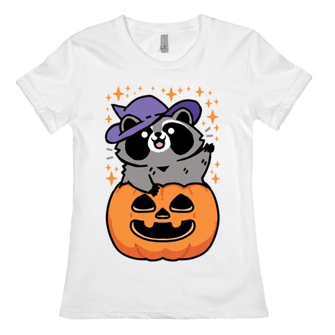Cute Halloween Raccoon Womens T-Shirt
