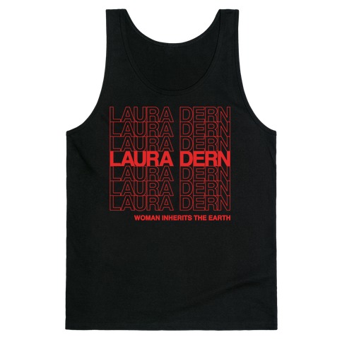 Laura Dern Thank You Bag Parody White Print Tank Top