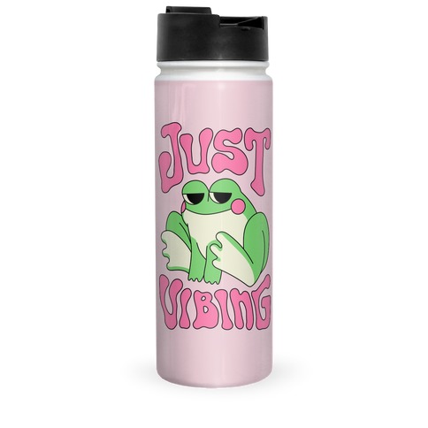 Just Vibing Groovy Frog Travel Mug