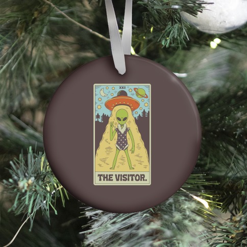 The Visitor Alien Tarot Card Ornament