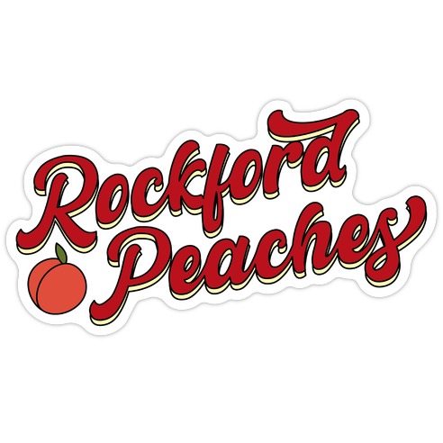 Rockford Peaches Script Die Cut Sticker