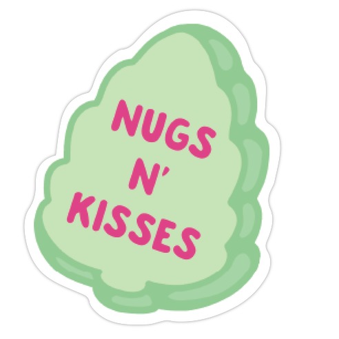 Nugs & Kisses Candy Heart Design Die Cut Sticker