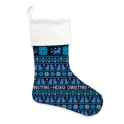 Meowy Christmas Cat Sweater Pattern Stocking