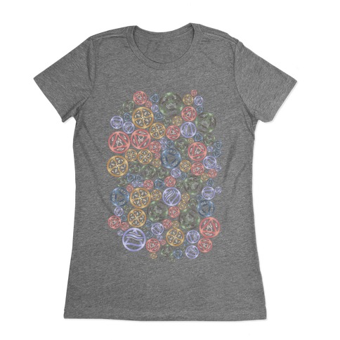Witch's Elements Pattern Womens T-Shirt