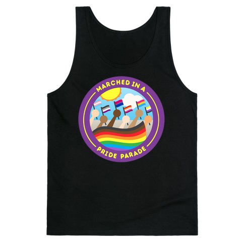 Marched In A Pride Parade Patch White Print Tank Top