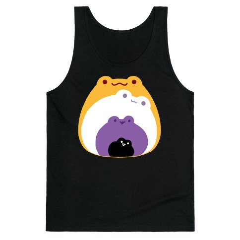 Frogs In Frogs In Frogs Nonebinary Pride Tank Top