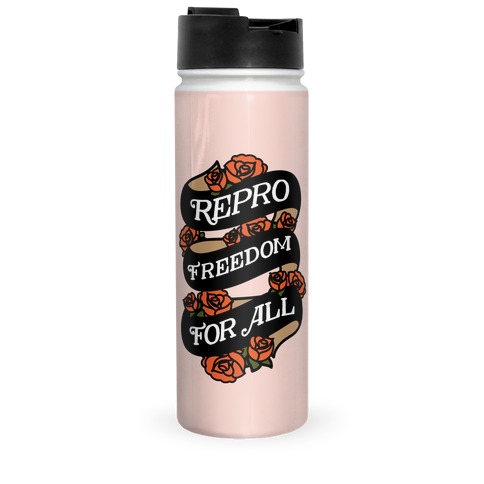 Repro Freedom For All Roses and Ribbon Travel Mug