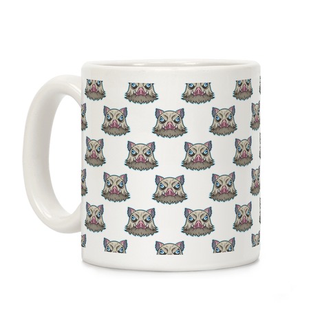 Inosuke Mad Boar Pattern White Coffee Mug