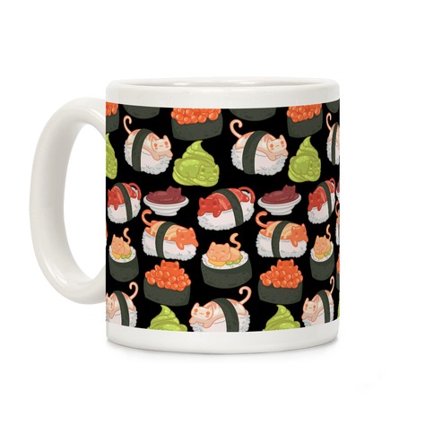 Sushi Cats Pattern Coffee Mug