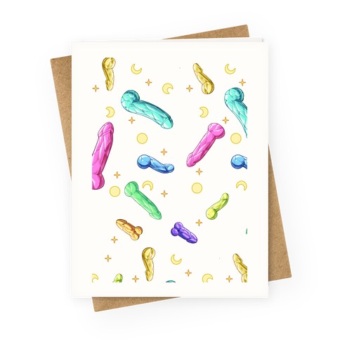 Penis Crystal Pattern Greeting Card