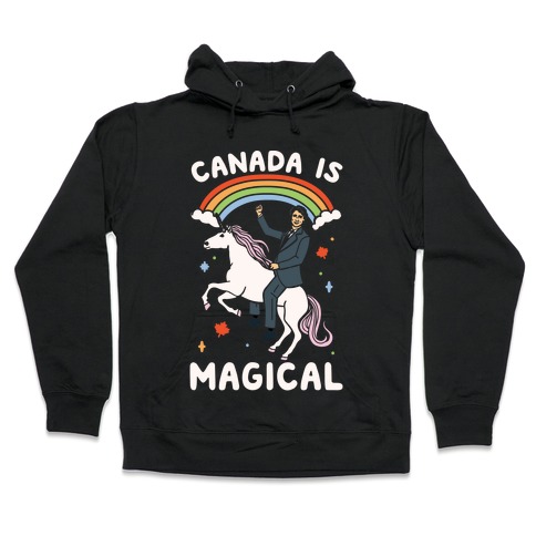 Canada Is Magical White Print Hooded Sweatshirt