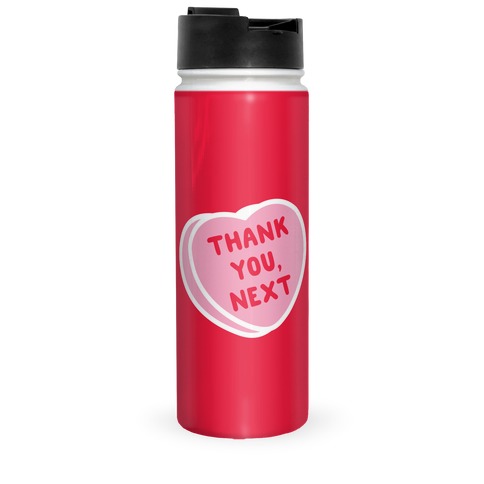 Thank You Next Pink Candy Heart Travel Mug