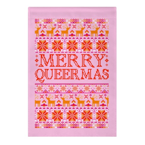 Merry Queermas Lesbian Pride Christmas Sweater Garden Flag