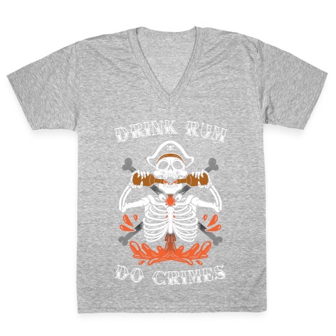 Drink Rum Do Crimes V-Neck Tee Shirt