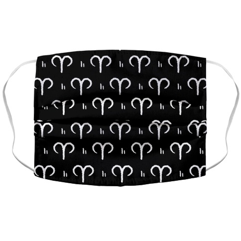 Aries Symbol Pattern Black and White Accordion Face Mask