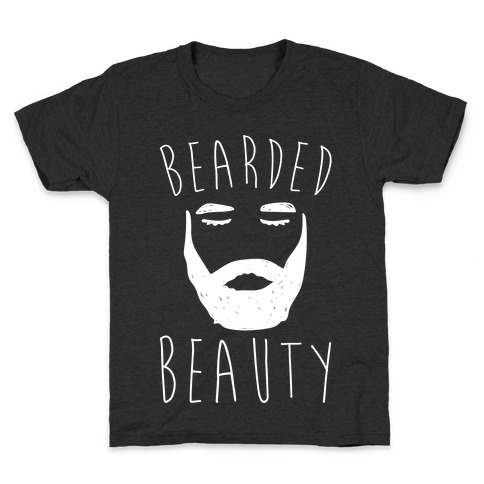 Bearded Beauty White Print Kids T-Shirt