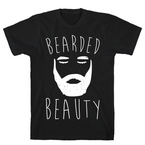 Bearded Beauty White Print T-Shirt