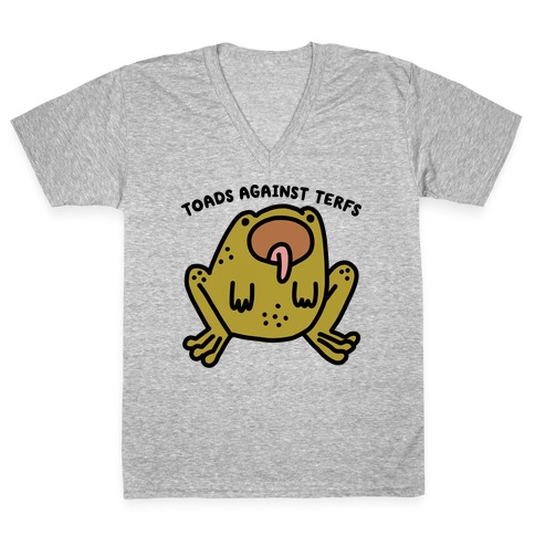 Toads Against TERFs (Censored) V-Neck Tee Shirt