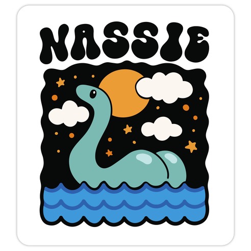 Nassie Lochness Monster Butt Parody Die Cut Sticker