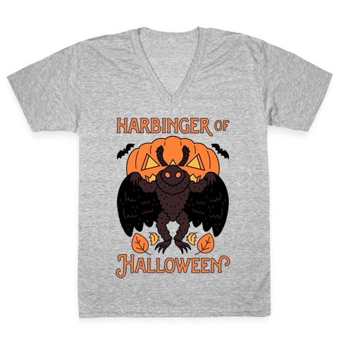 Harbinger of Halloween Mothman V-Neck Tee Shirt