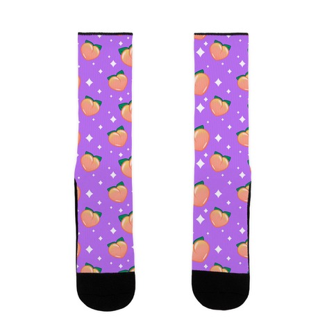 Peaches N' Sparkles Pattern Purple Sock
