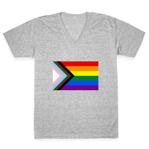 Progress Pride Flag V-Neck Tee Shirt