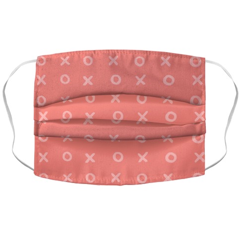 XO Pattern Coral and Pink Accordion Face Mask