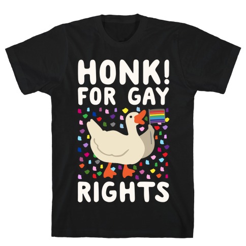 Honk For Gay Rights White Print T-Shirt