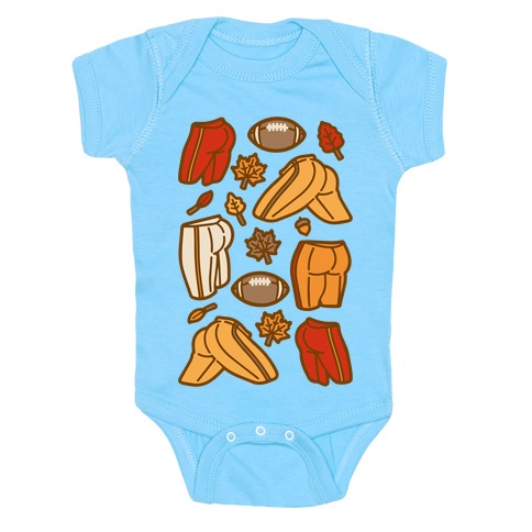 Fall Football Butts  Baby One-Piece