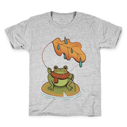 Rainy Fall Frog Kids T-Shirt