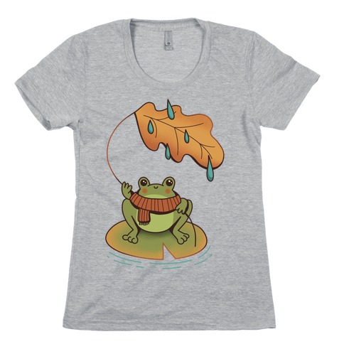 Rainy Fall Frog Womens T-Shirt