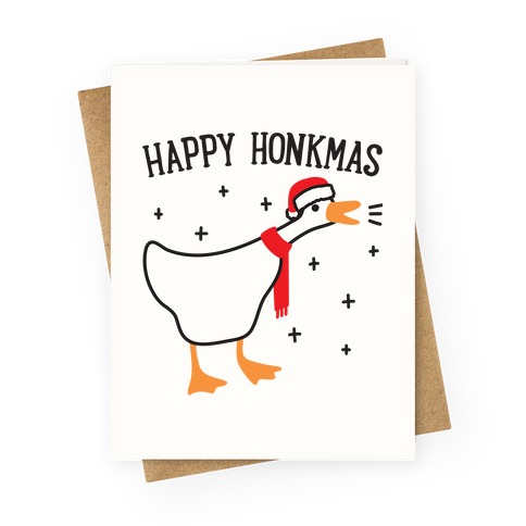 Happy Honkmas Goose Greeting Cards | LookHUMAN