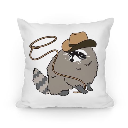 Cowboy Raccoon Lasso Pillow