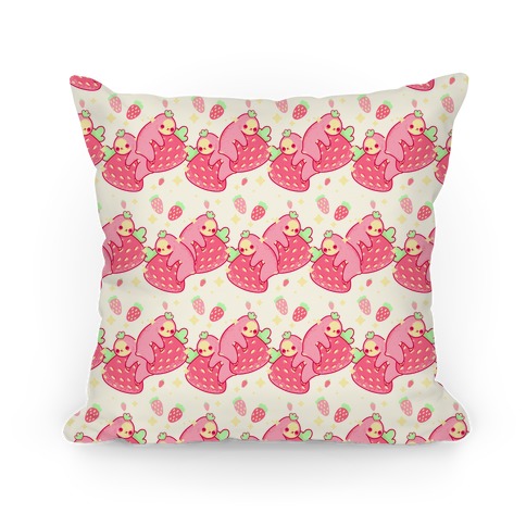 Strawberry Sloth Pattern Pillow