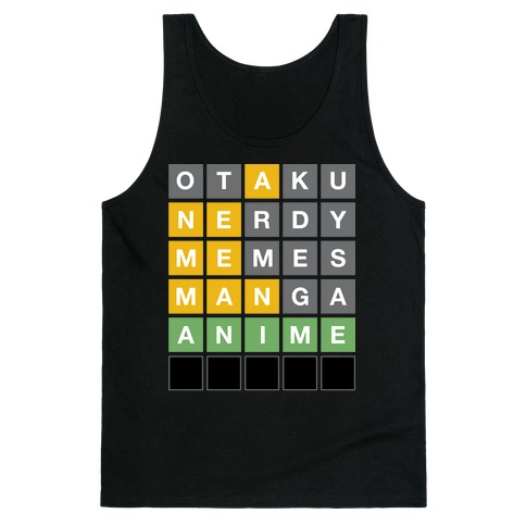 Anime Otaku Wordle Tank Top