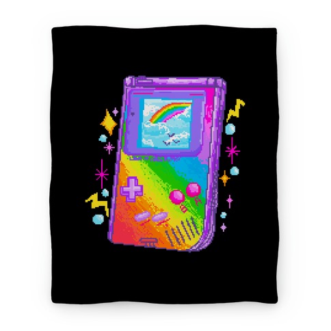 90s Rainbow Pixel Game Boy Blanket