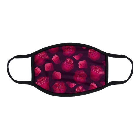Gradient Roses Pattern Flat Face Mask