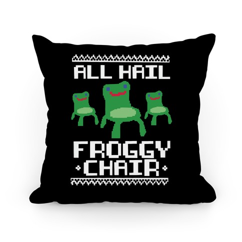 All Hail Froggy Chair Ugly Sweater Pillow