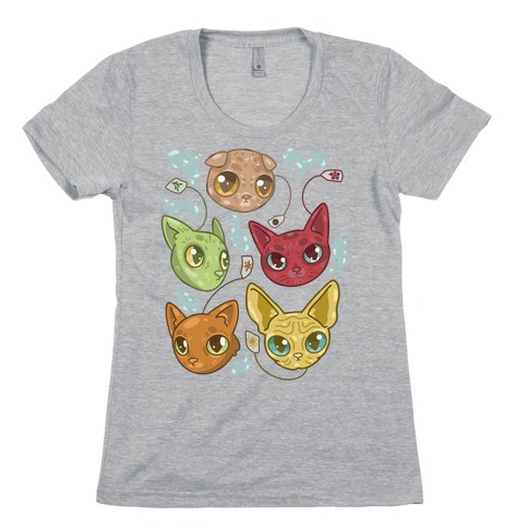 Tea Cats Womens T-Shirt