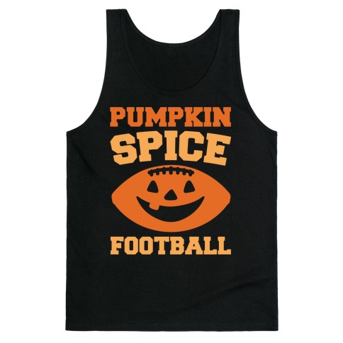 Pumpkin Spice Football White Print Tank Top